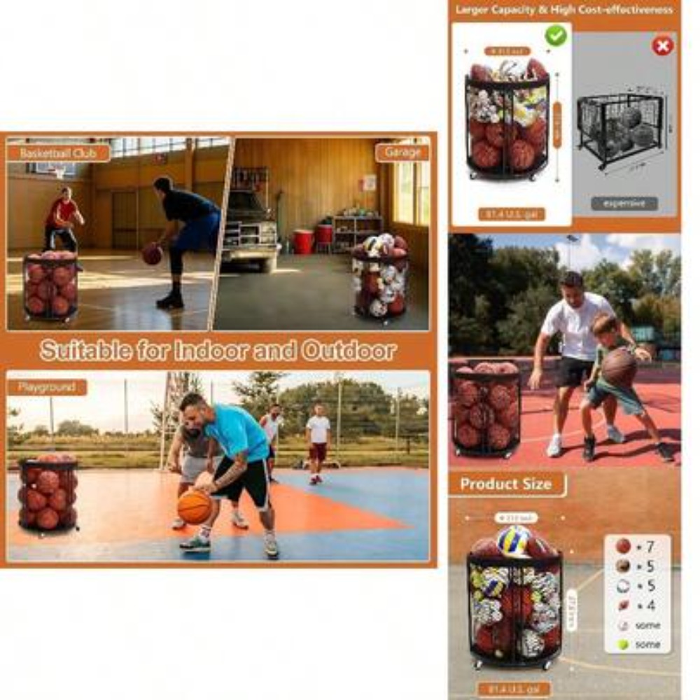 Sports Equipment Volleyball - Ağır Hizmet Tipi Top Saklama Arabası