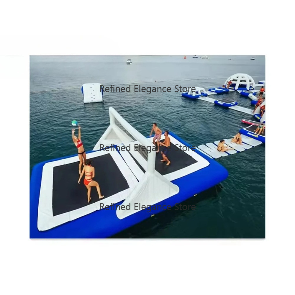 Sports Equipment Volleyball - Şişme Yüzen Voleybol Trambolin Sahası Fileli
